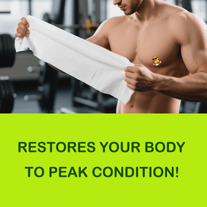 Athletic man using TINKKIE body wipes at the gym — plant-based, eco-friendly cleansing wipes